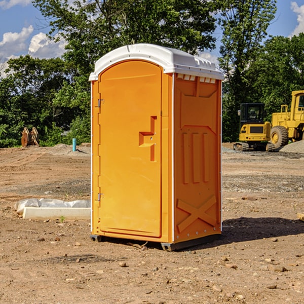 how often are the porta potties cleaned and serviced during a rental period in Upland NE